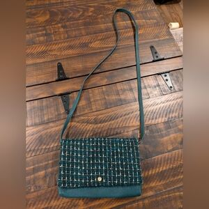 Lauren Conrad Looks Like New Green tweed crossbody bag